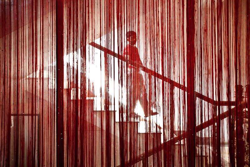 While using the internet and sipping a few lattes at a posh coffee shop in Kathmandu (free wifi...) I cam across this wonderful bit of red composition.