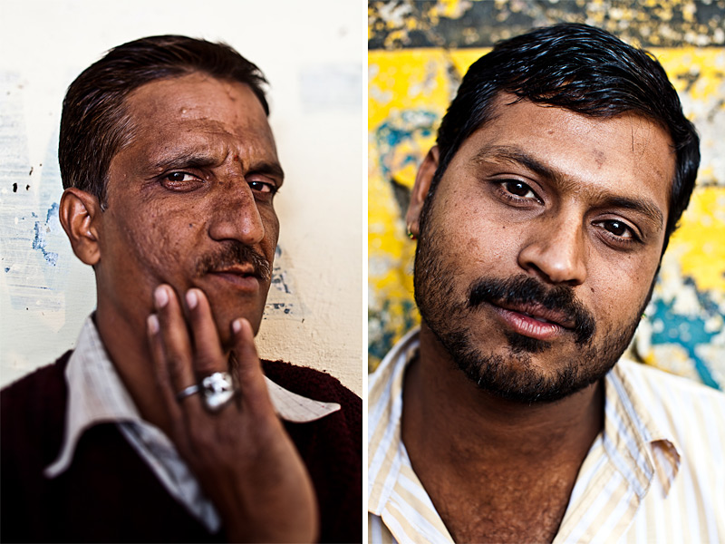 Two Udaipur autowallah portraits, Bhanwar and Himmat.